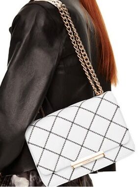 Kate Spade White Quilted Chain Strap Shoulder Bag